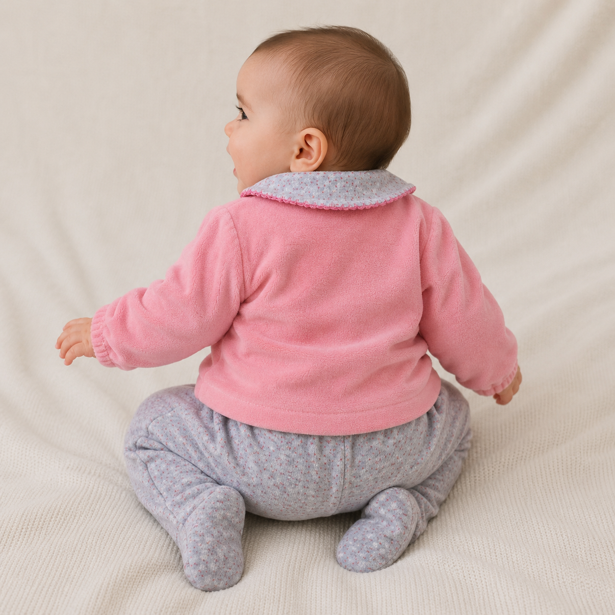 Conjunto Infantil Feminino Macacão e Casaco Curioso Florzinha