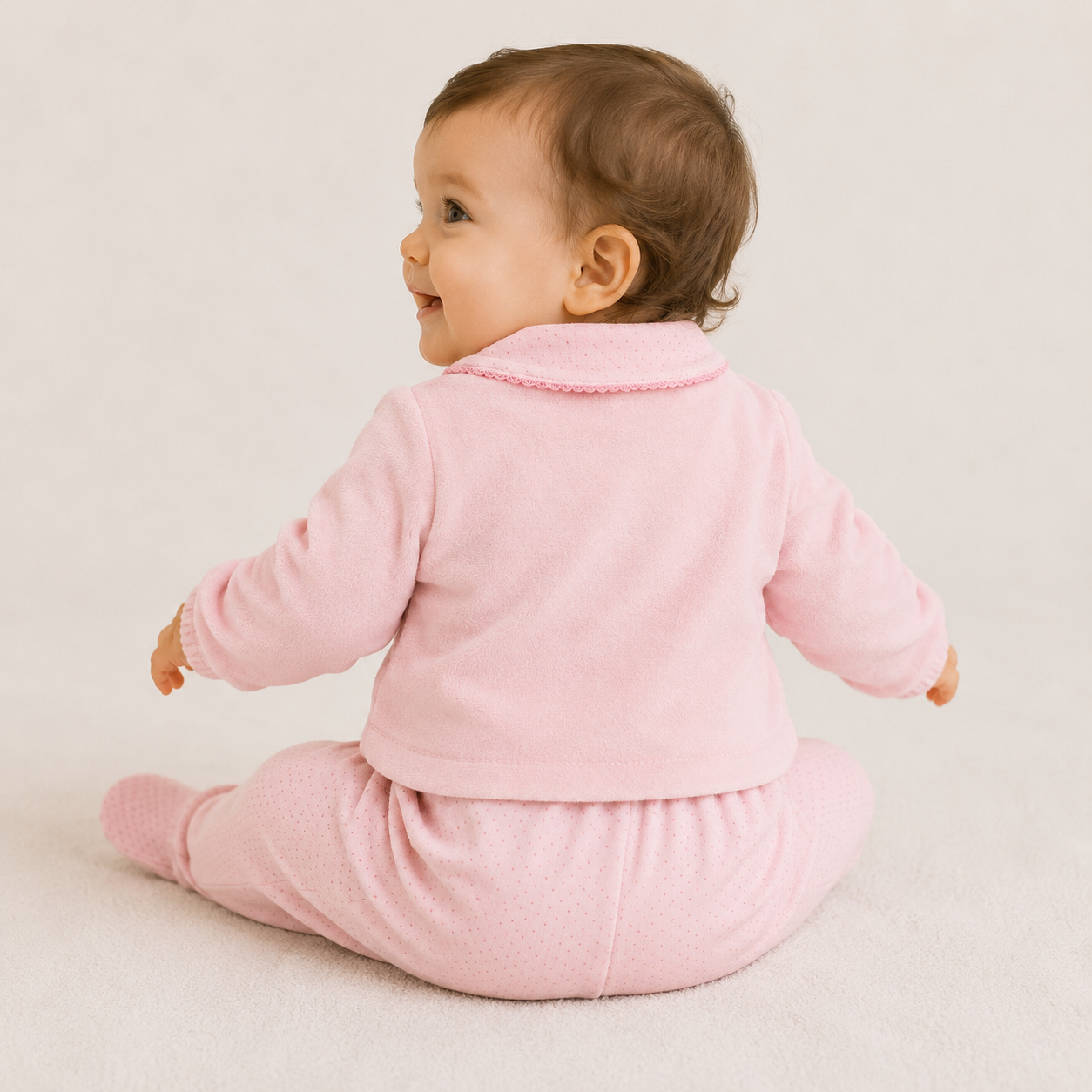 Conjunto Infantil Feminino Macacão e Casaco Curioso Florzinha