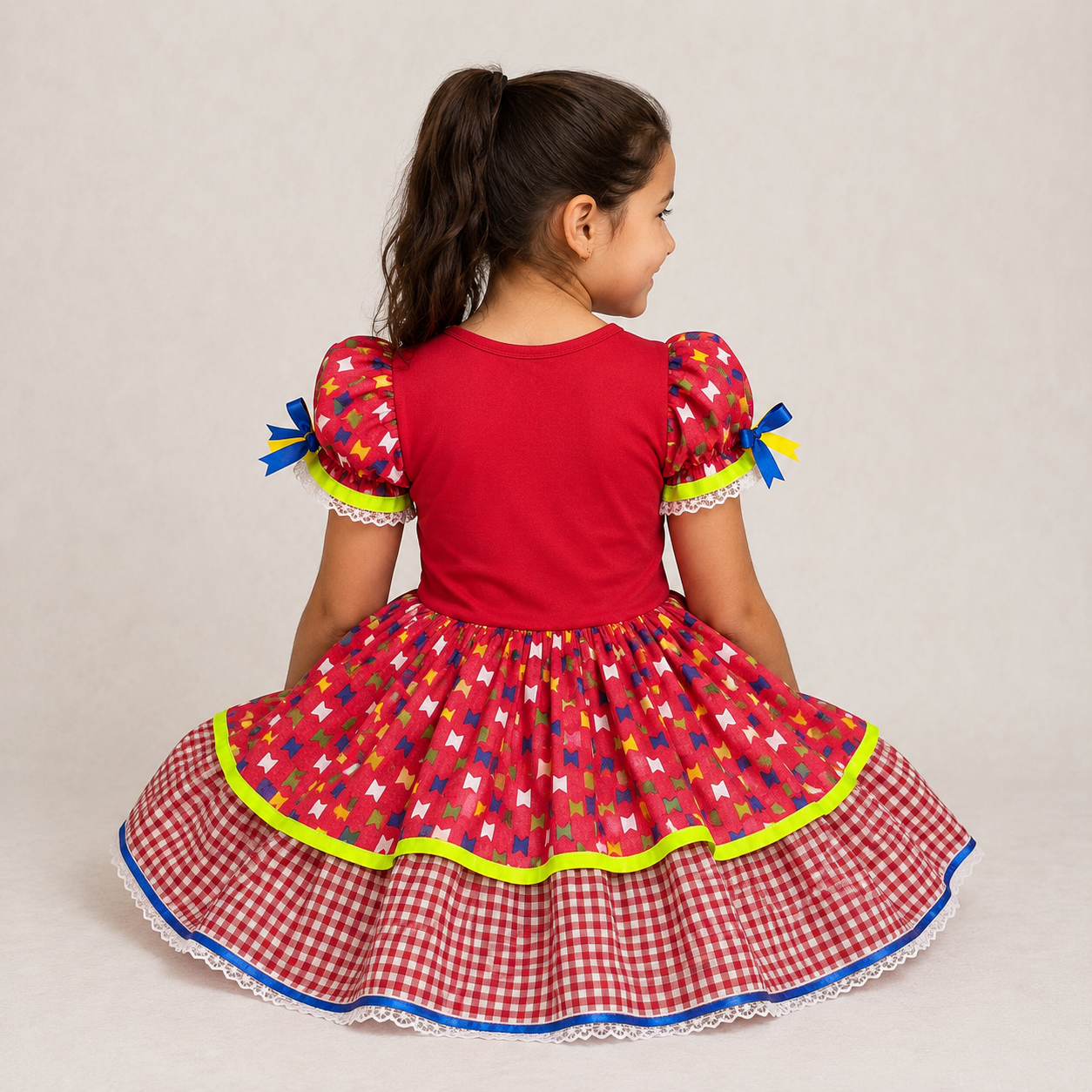Vestido Caipira Xadrez para Festa Junina