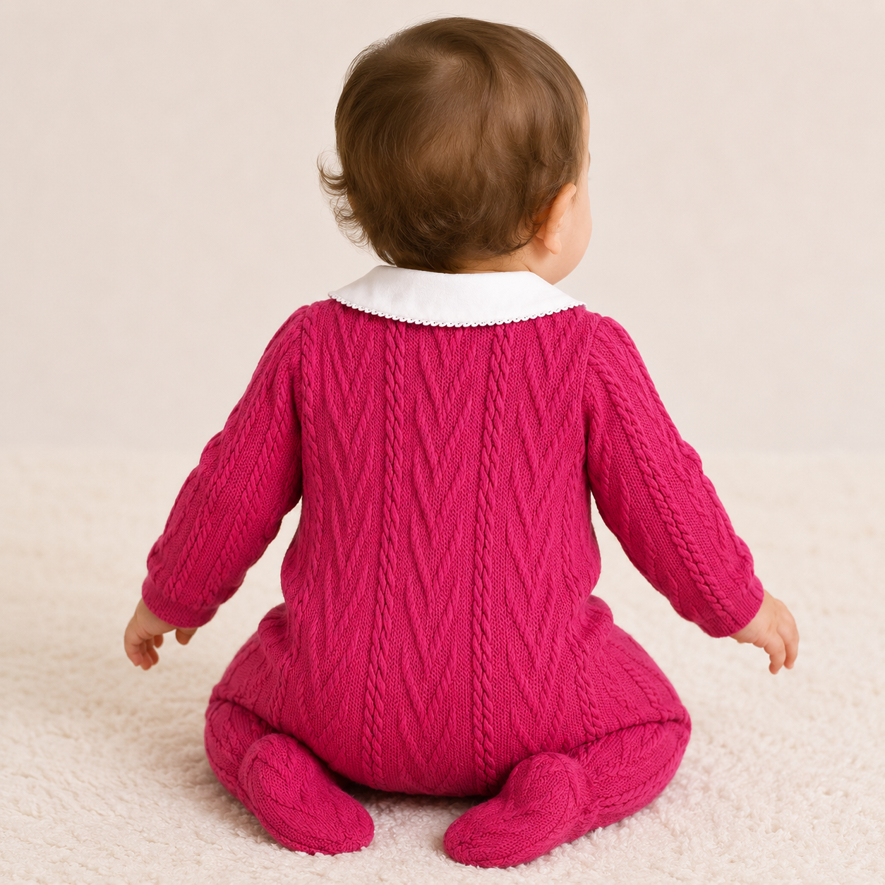 Macacão Infantil Feminino Longo Tricot Curioso Floral Maternidade