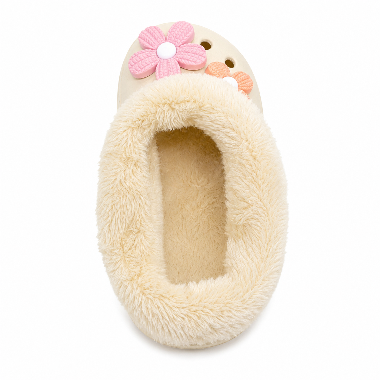 Babuche Infantil Feminina LueLua Cross Flores Peluciada