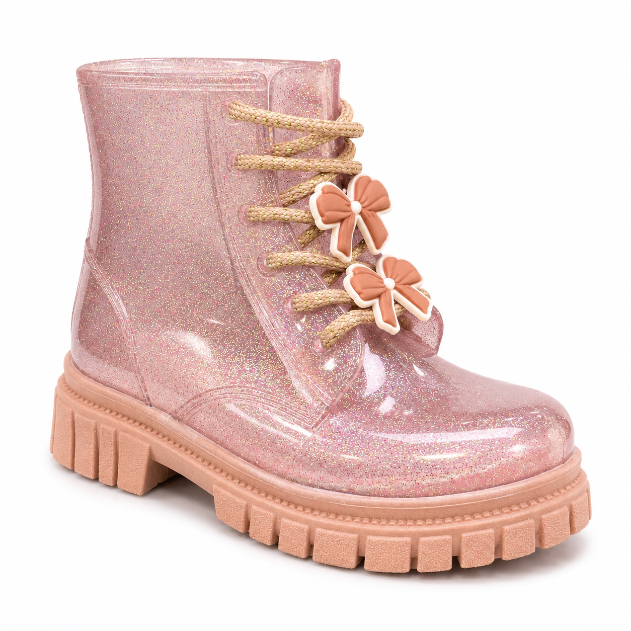 Bota Coturno Infantil Feminina LueLua Chloe com Pins de Lacinhos