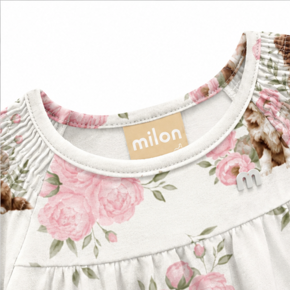 Vestido Milon Cachorrinho e Rosa