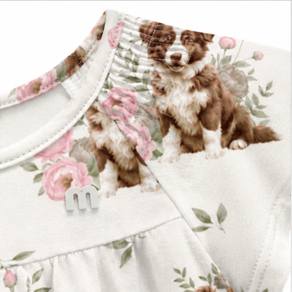 Vestido Milon Cachorrinho e Rosa