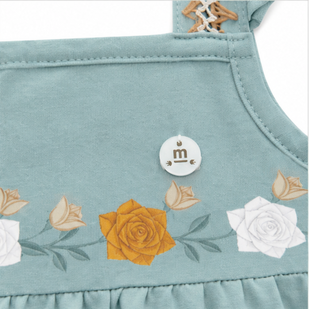 Vestido Infantil Milon em Camadas Estampa de Rosas