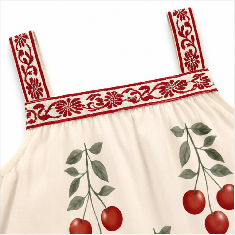 Vestido Milon Cerejas com Bordado