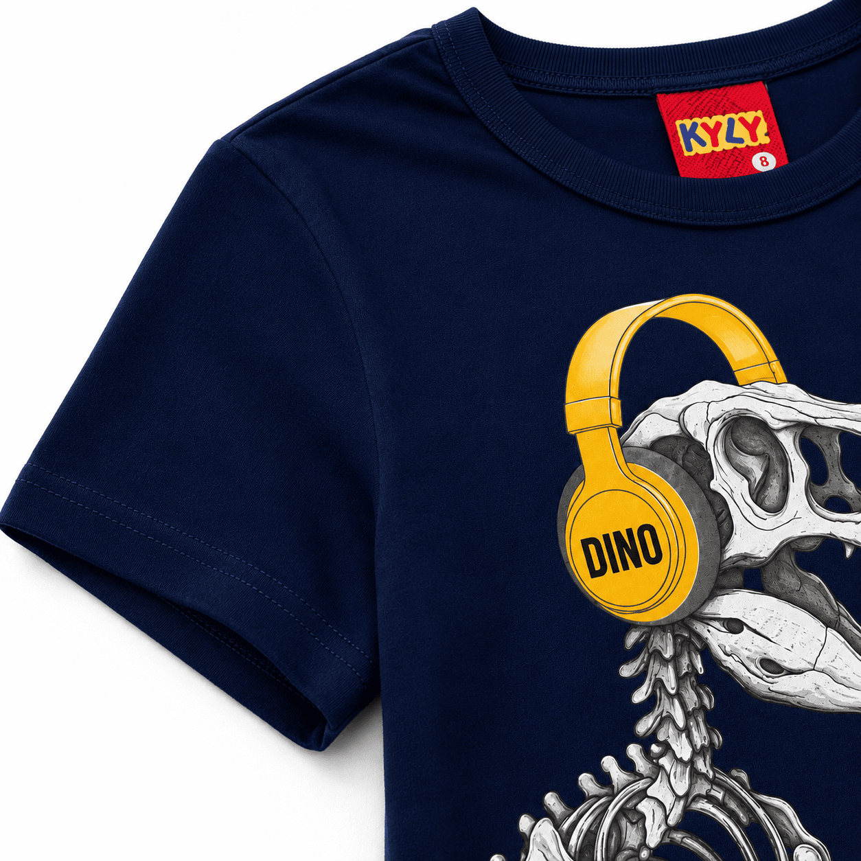 Camiseta Manga Longa Masculina Kyly Dino de Fone Infantil