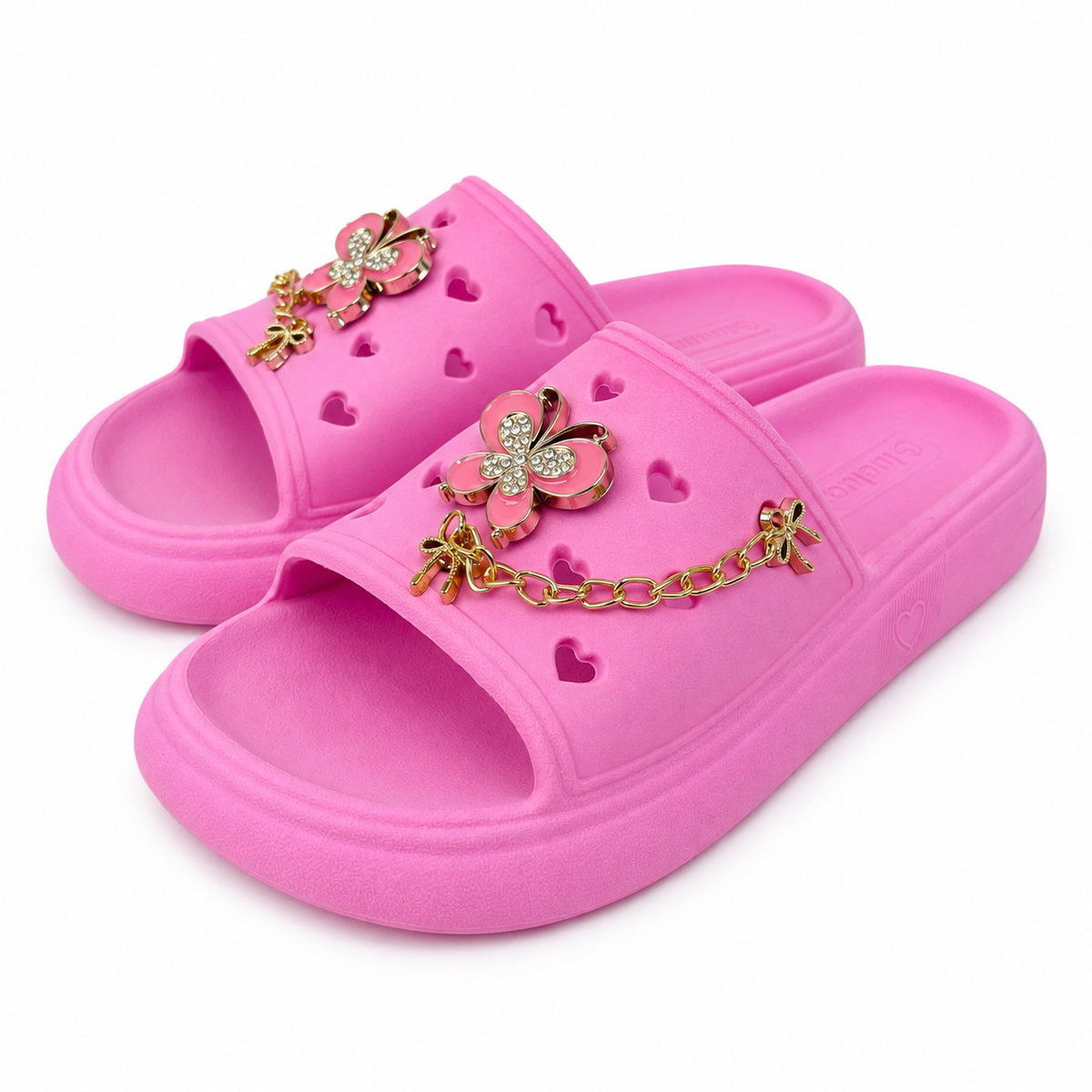 Chinelo Slide LueLua Love Borboleta com Pins