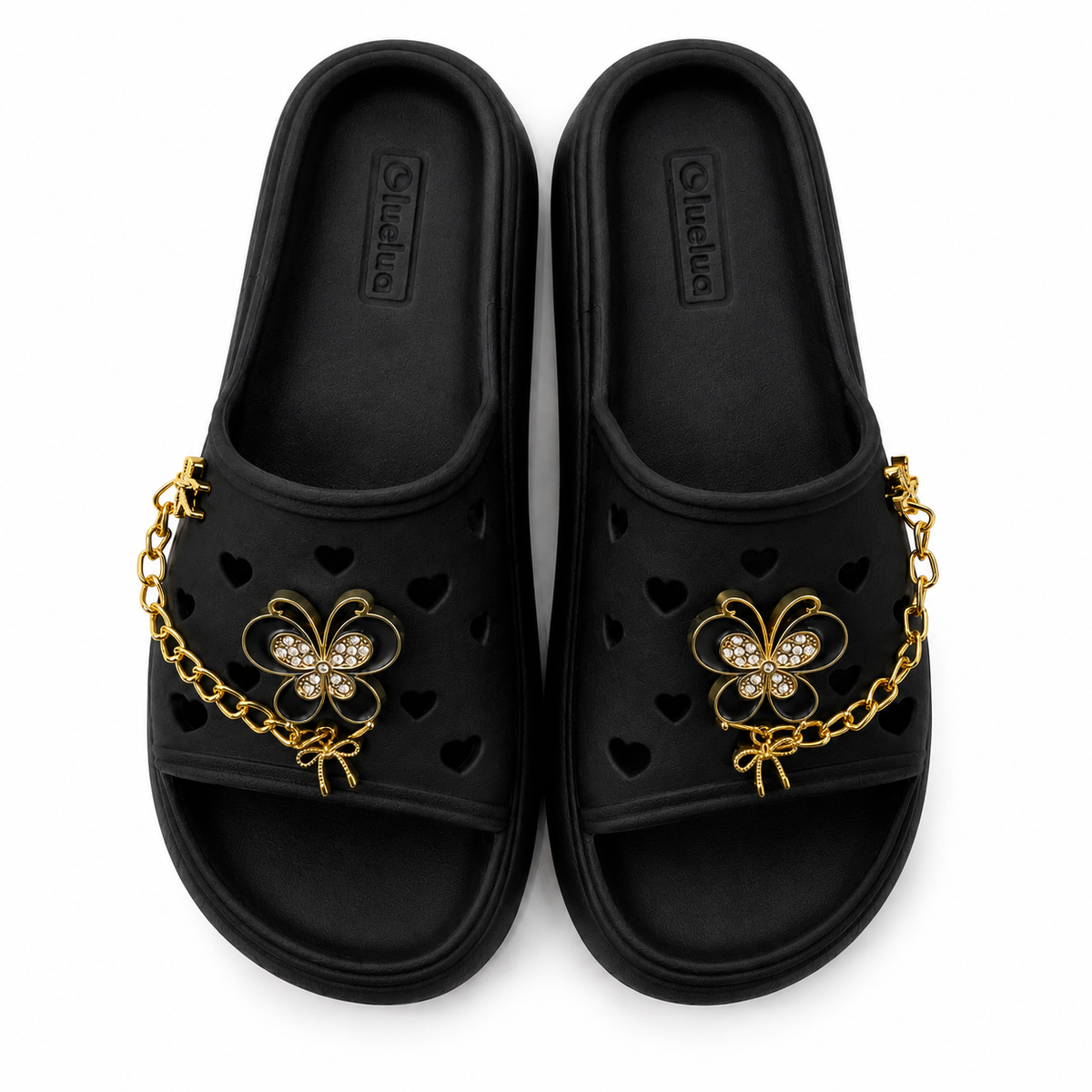 Chinelo Slide LueLua Love Borboleta com Pins