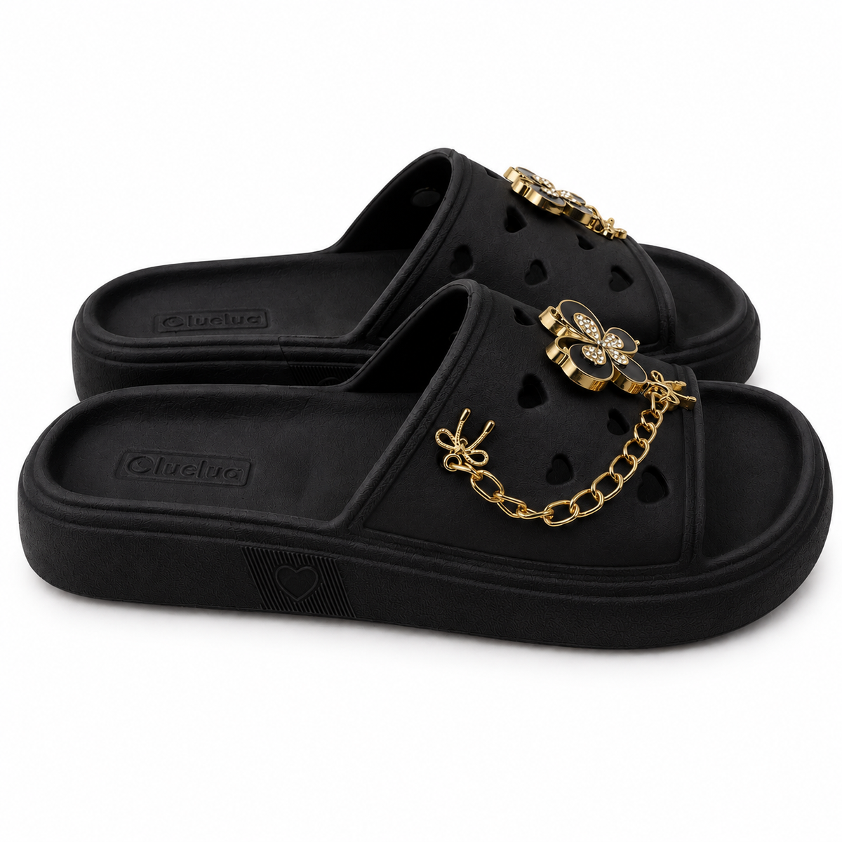 Chinelo Slide LueLua Love Borboleta com Pins