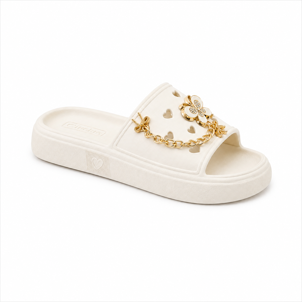 Chinelo Slide LueLua Love Borboleta com Pins
