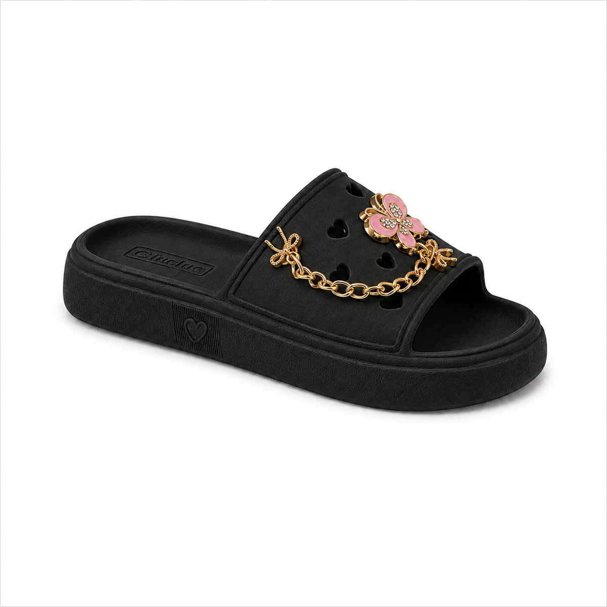 Chinelo Slide LueLua Love Borboleta com Pins