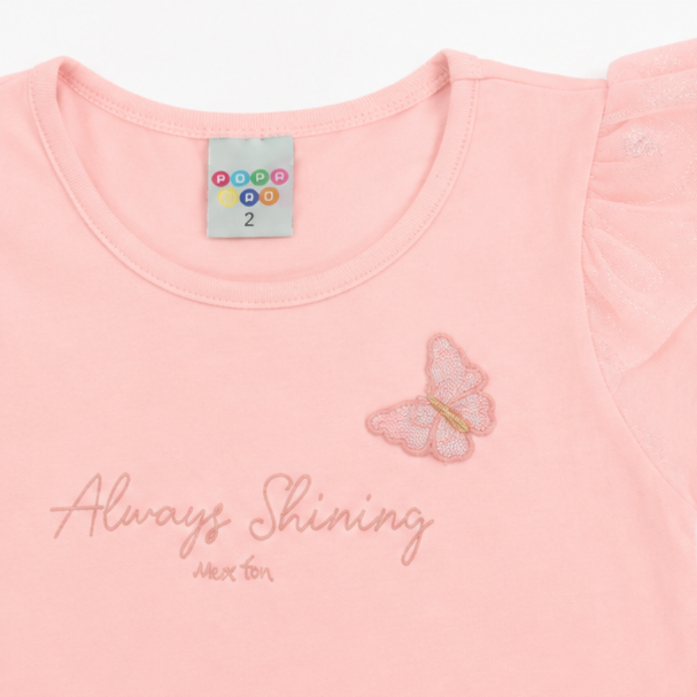 Conjunto Infantil Feminino Have Fun Always Shining Camiseta e Short Saia