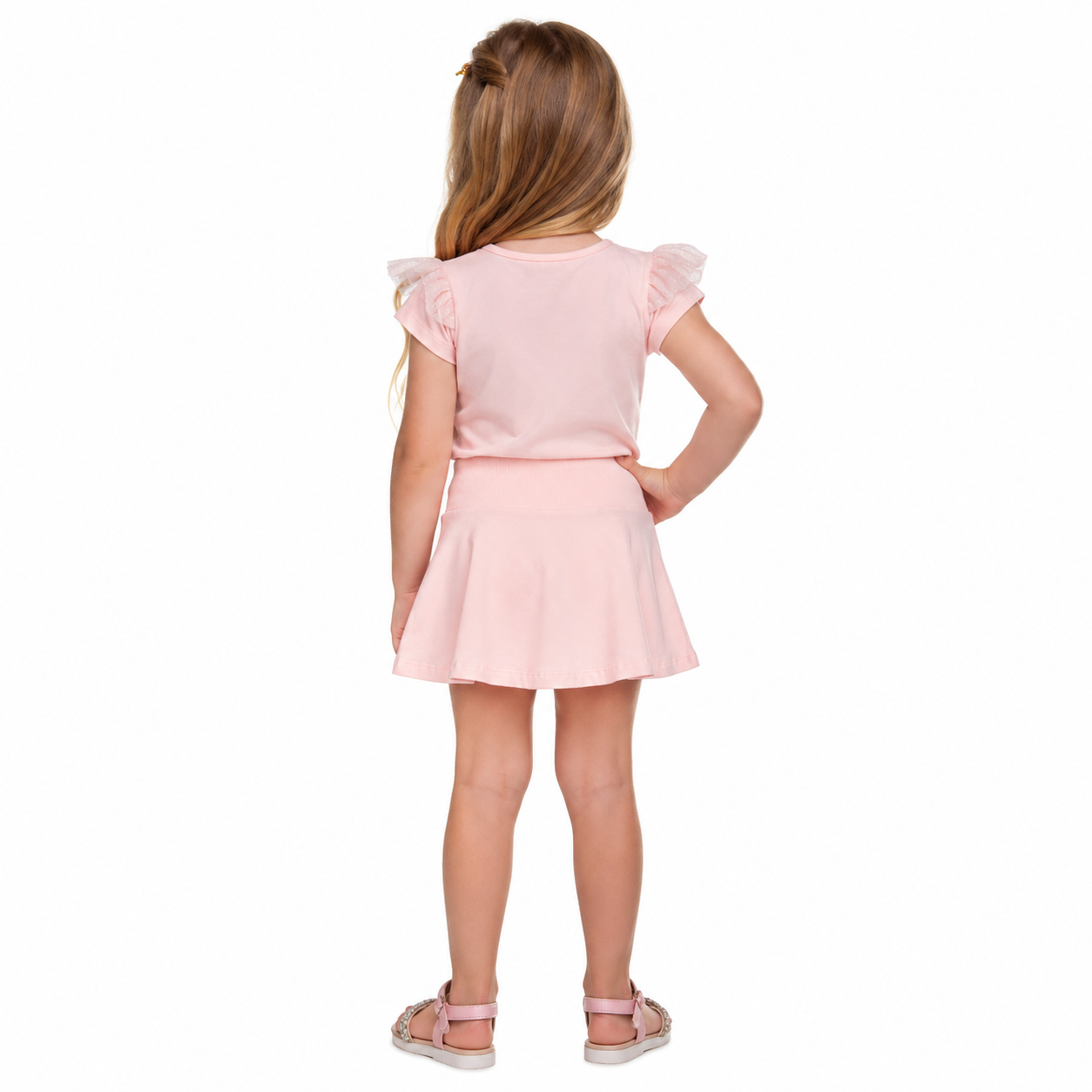 Conjunto Infantil Feminino Have Fun Always Shining Camiseta e Short Saia