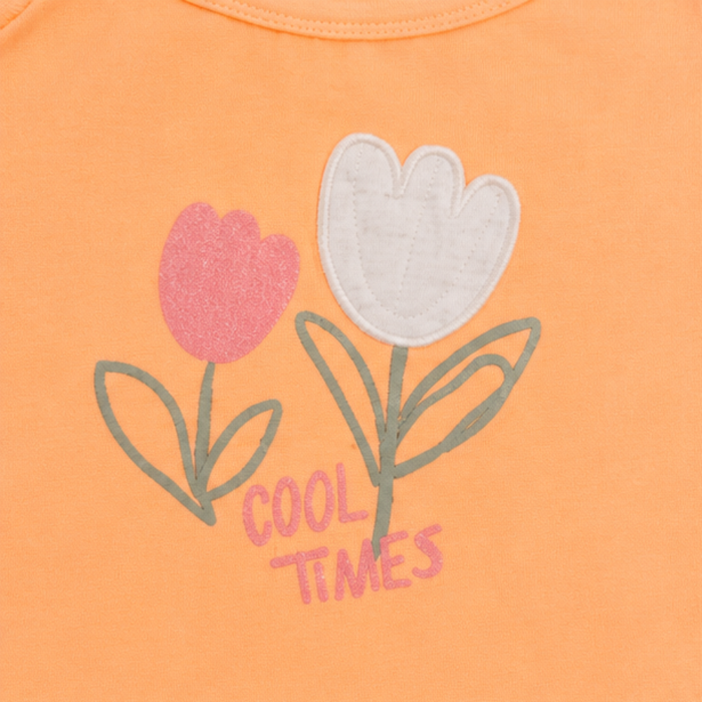 Conjunto Infantil Feminino Have Fun Cool Times Cotton e Short Saia em Malha Linho