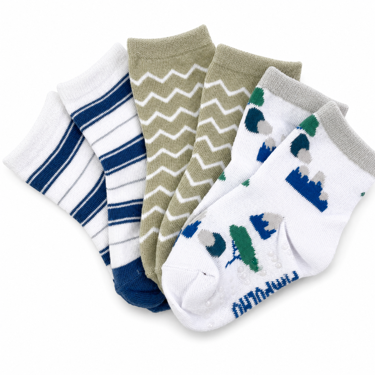 Kit Meia Colorida Pimpolho Antiderrapante Cano Alto com 3 Pares