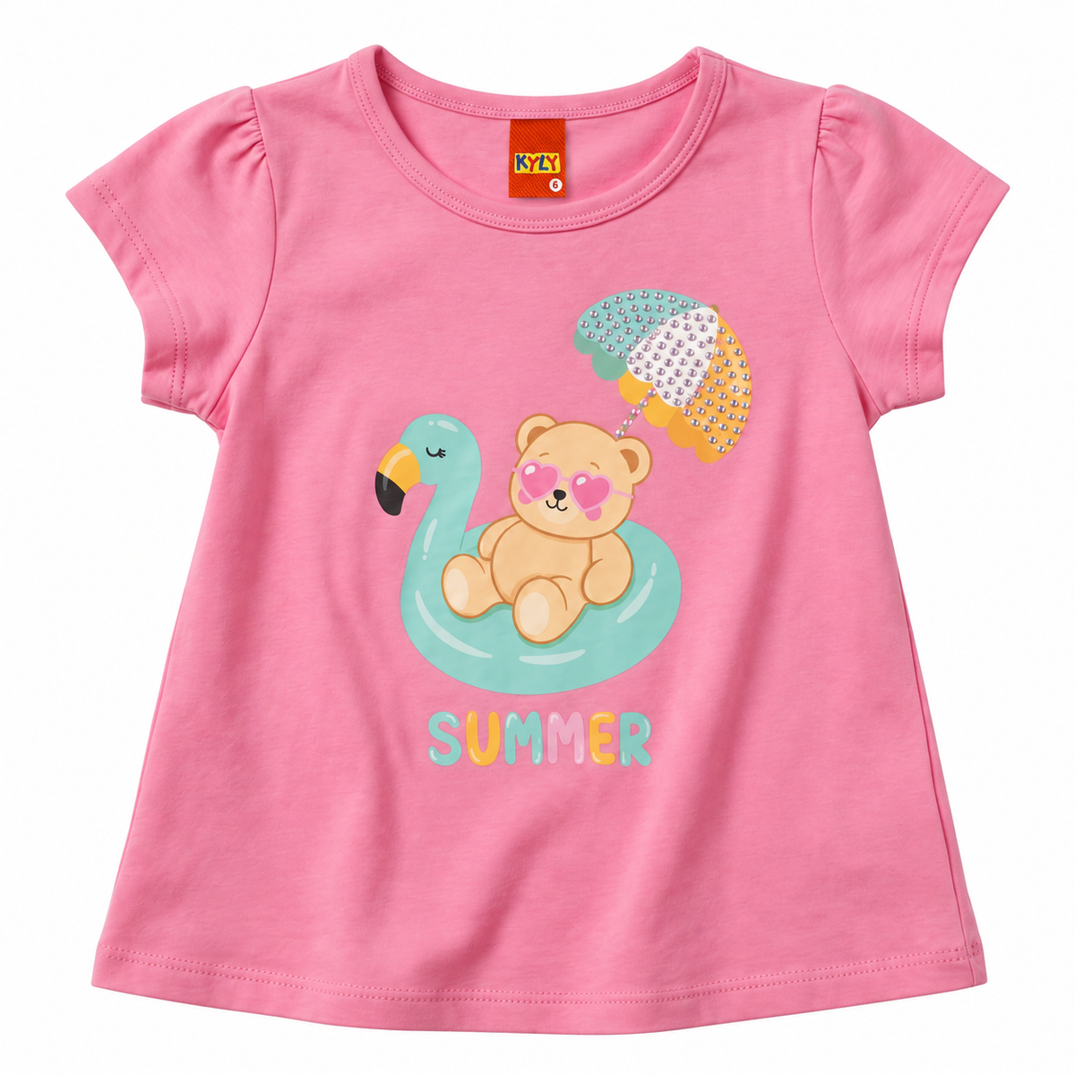 Conjunto Infantil Feminino Kyly Ursinho Summer Blusa e Short