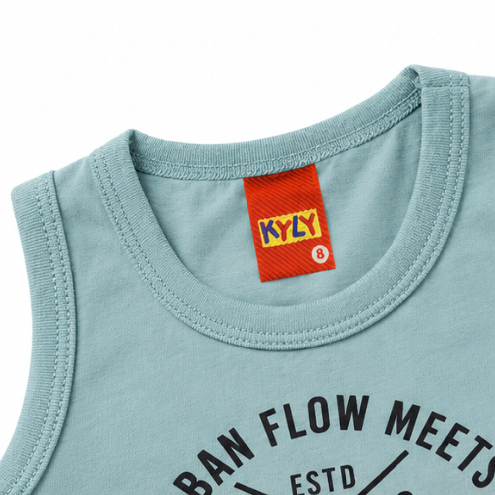 Regata Infantil Masculina Kyly Urban Flow Algodão Bebê