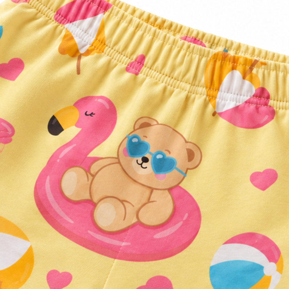 Conjunto Infantil Feminino Kyly Ursinho Summer Blusa e Short