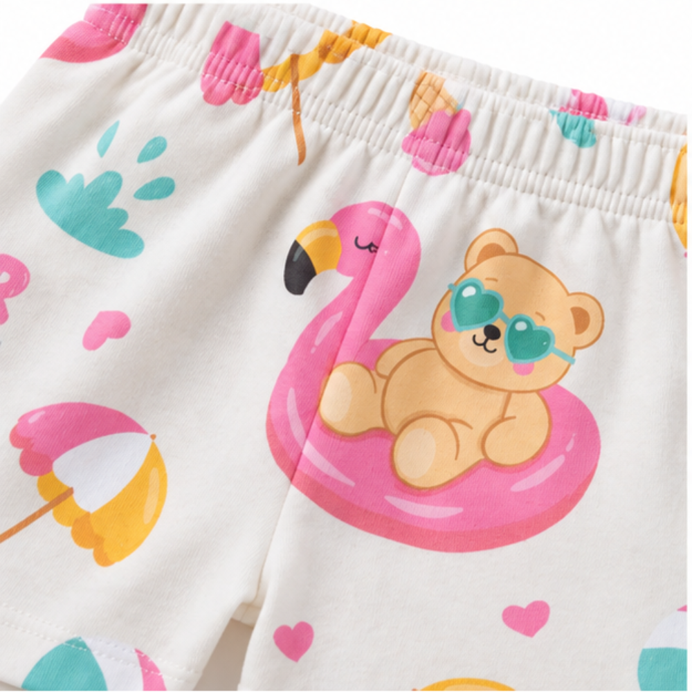 Conjunto Infantil Feminino Kyly Ursinho Summer Blusa e Short