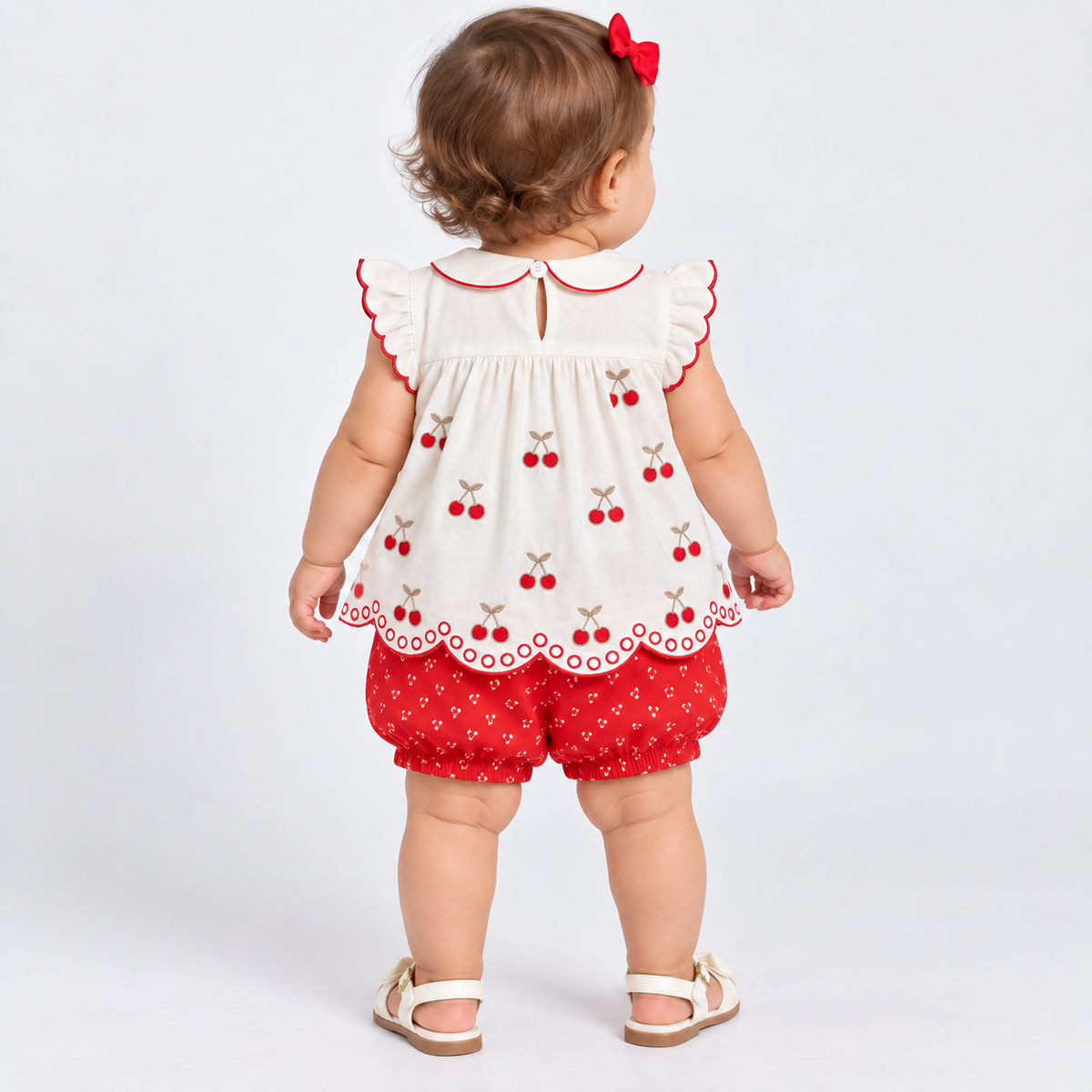 Conjunto Infantil Feminino Milon Cerejinha Blusa e Shorts Bebê