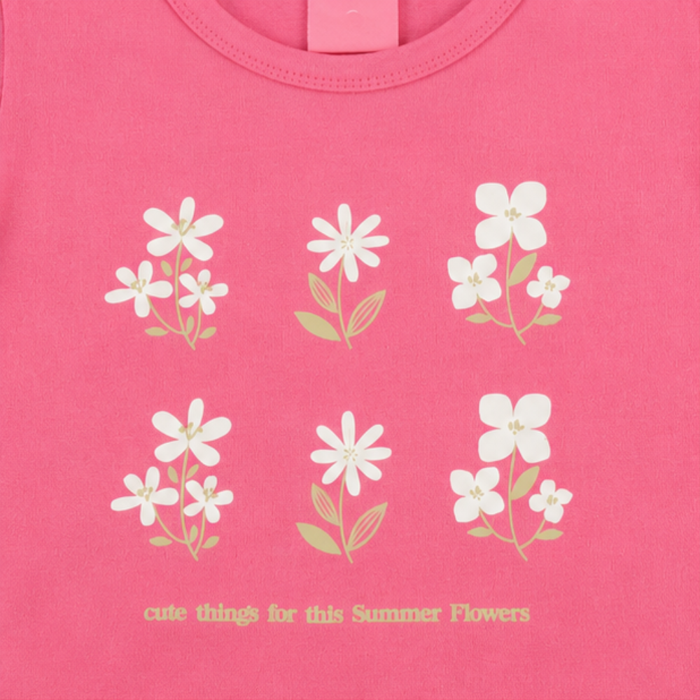 Conjunto Infantil Feminino Kamylus Summer Flowers com Short Saia