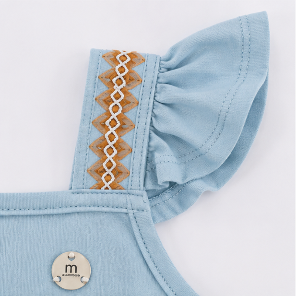 Vestido Infantil Milon em Camadas Estampa de Rosas