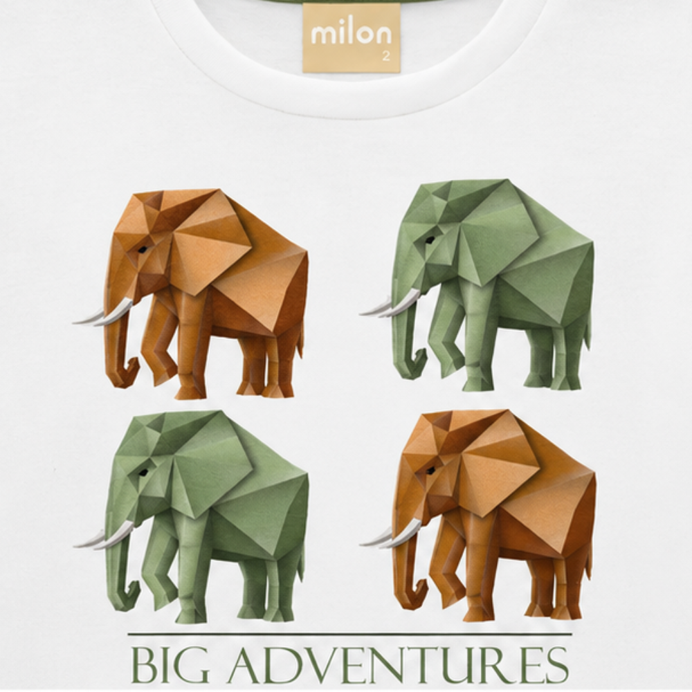 Conjunto Infantil Masculino Milon Elefantes Origami Big Adventures
