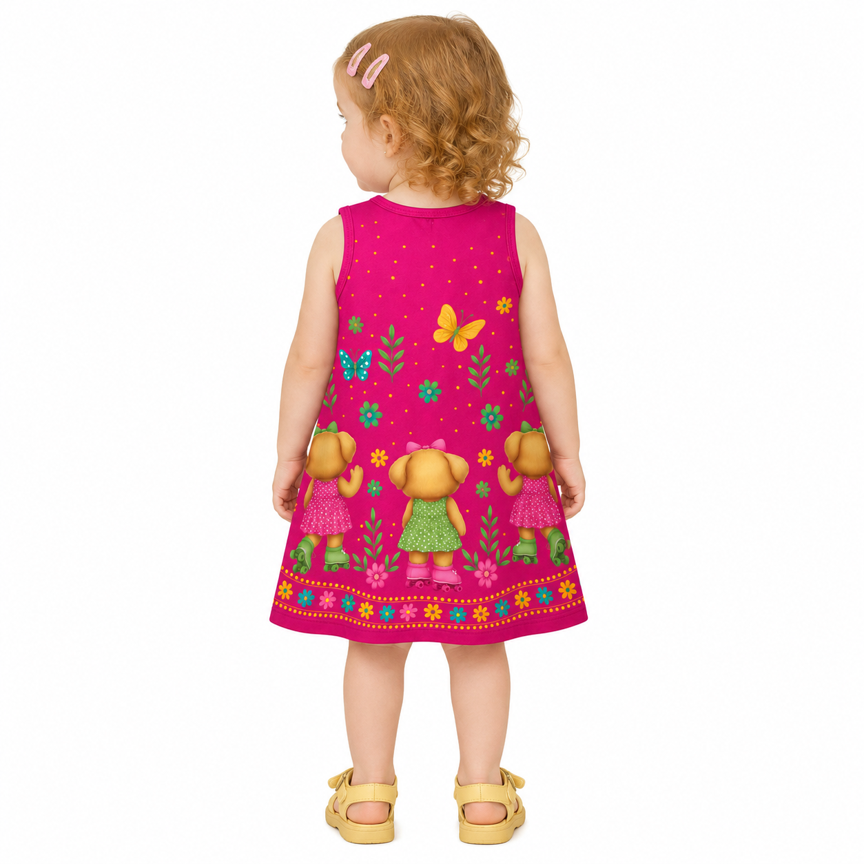 Vestido Infantil Kyly Cachorrinha de Patins Meia Malha