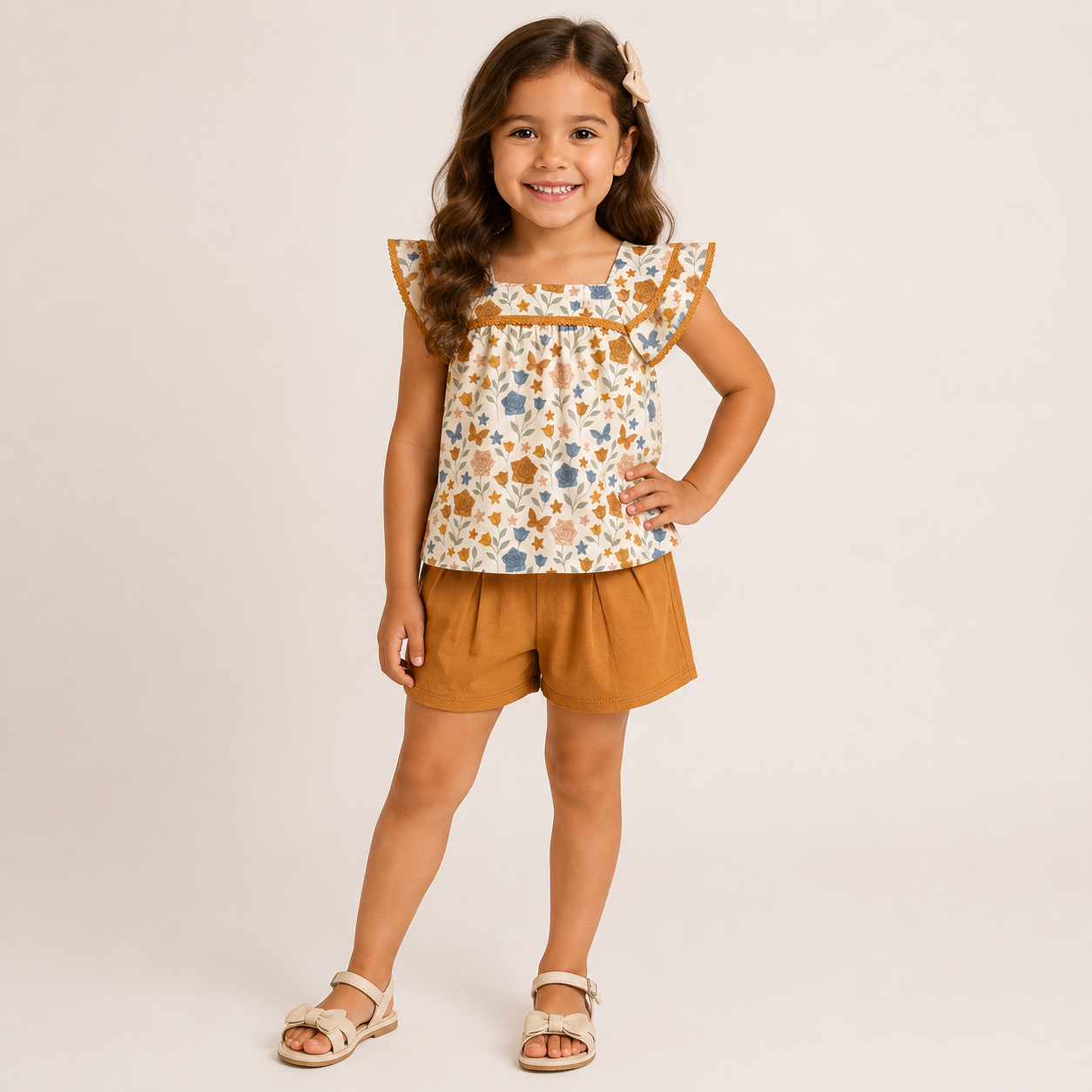 Conjunto Feminino Infantil Milon Borboletas Floral