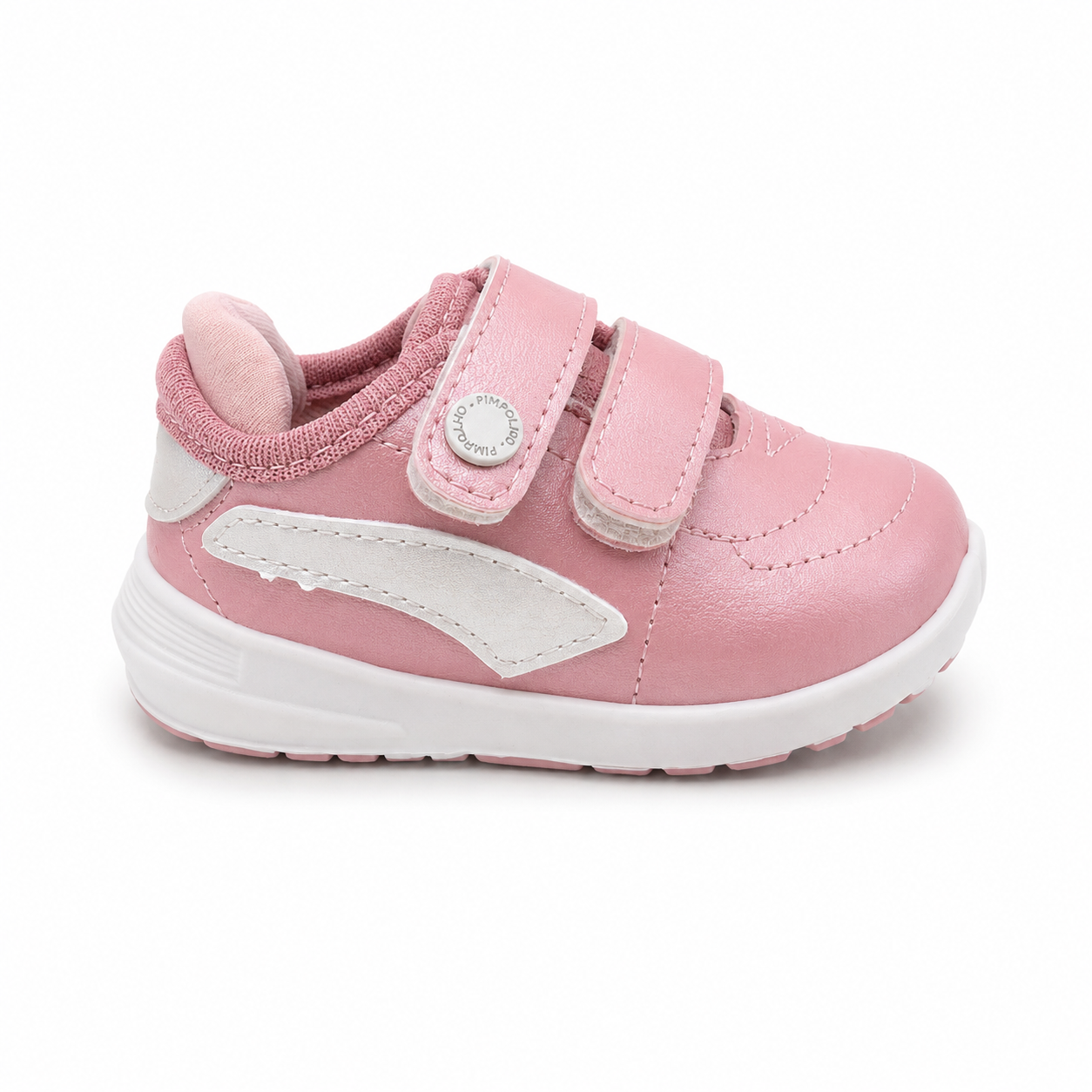 Tênis Infantil Menina Pimpolho Sport Jogging Rosê Metalizado com Velcro