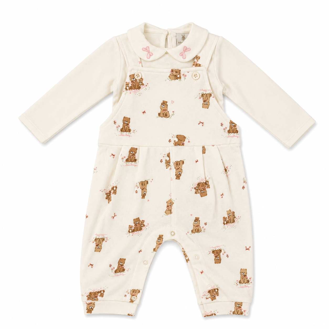 Conjunto Feminino Kiko Baby Body e Jardineira Ursinhas