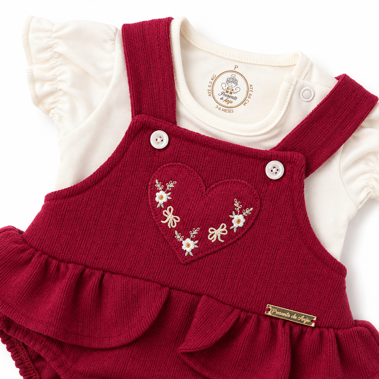 Romper Feminino Presente de Anjo Tricô com Blusa