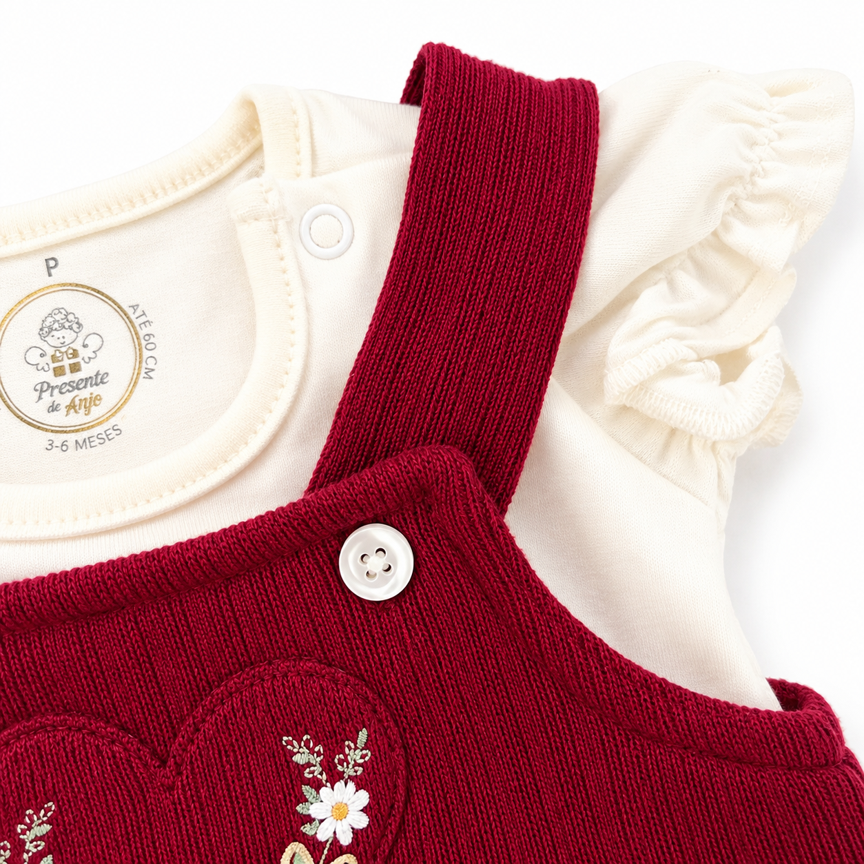 Romper Feminino Presente de Anjo Tricô com Blusa