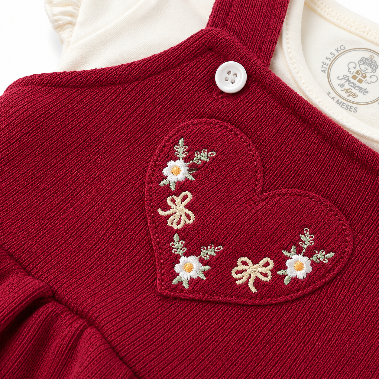 Romper Feminino Presente de Anjo Tricô com Blusa
