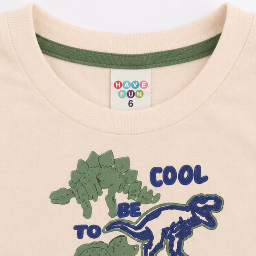 Conjunto Infantil Masculino Have Fun Cool Dino Camiseta e Bermuda Moletom Estampada