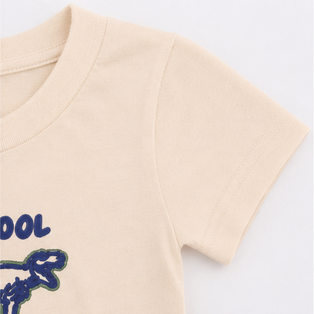 Conjunto Infantil Masculino Have Fun Cool Dino Camiseta e Bermuda Moletom Estampada
