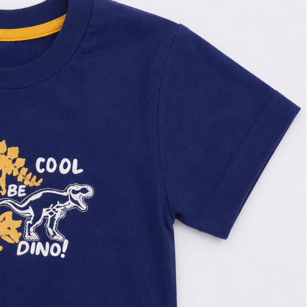 Conjunto Infantil Masculino Have Fun Cool Dino Camiseta e Bermuda Moletom Estampada