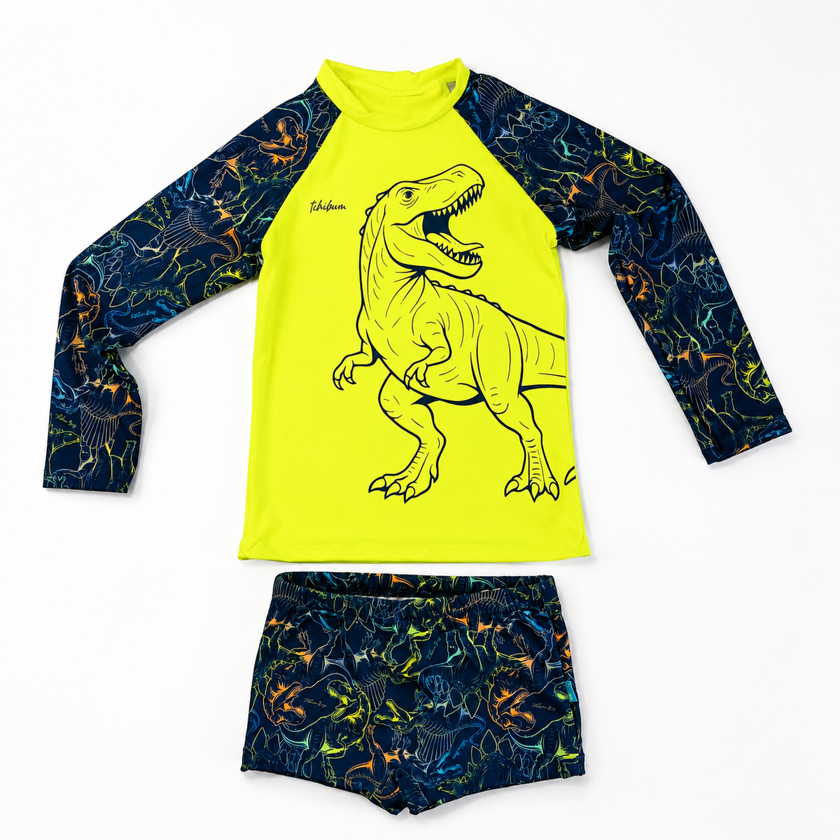 Conjunto Masculino Kamylus Tchibum Dinossauro UV50+ Dry Fit