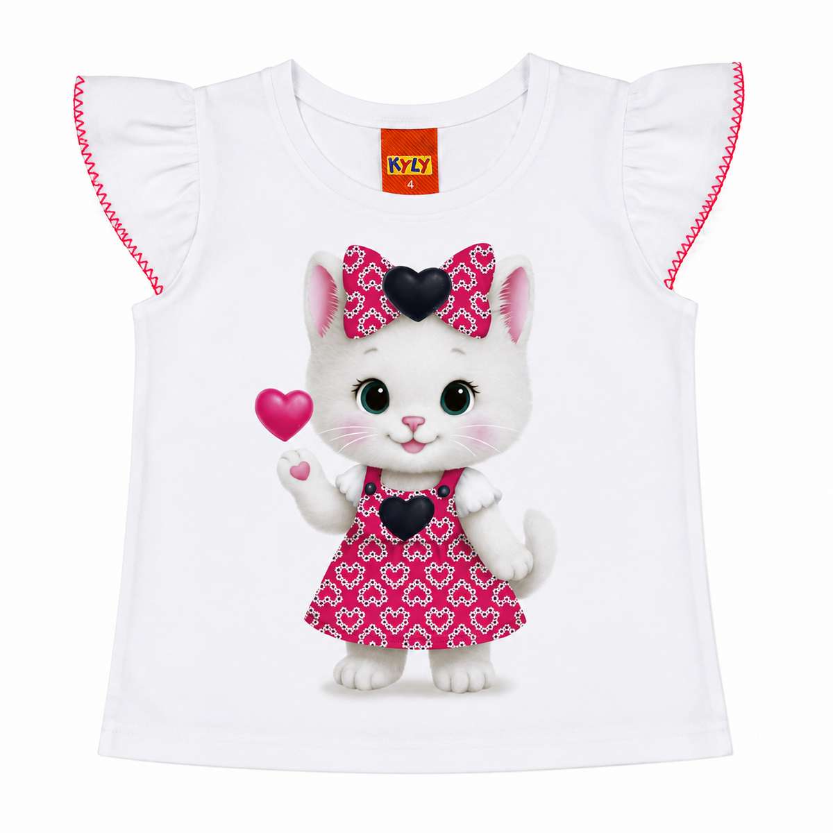 Conjunto Feminino Infantil Kyly Gatinha de Laço