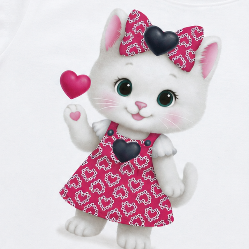 Conjunto Feminino Infantil Kyly Gatinha de Laço