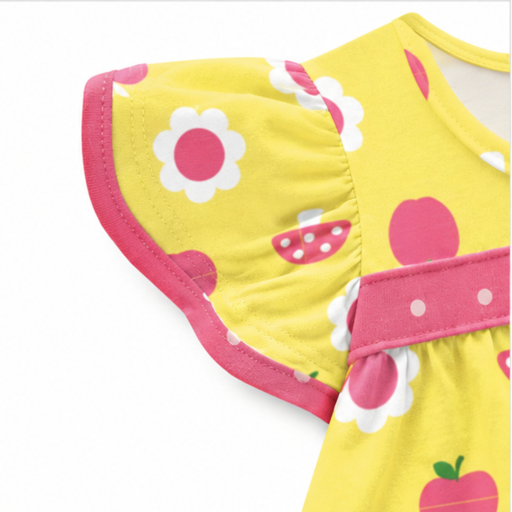Conjunto Feminino Infantil Kyly Maçãs e Cogumelos
