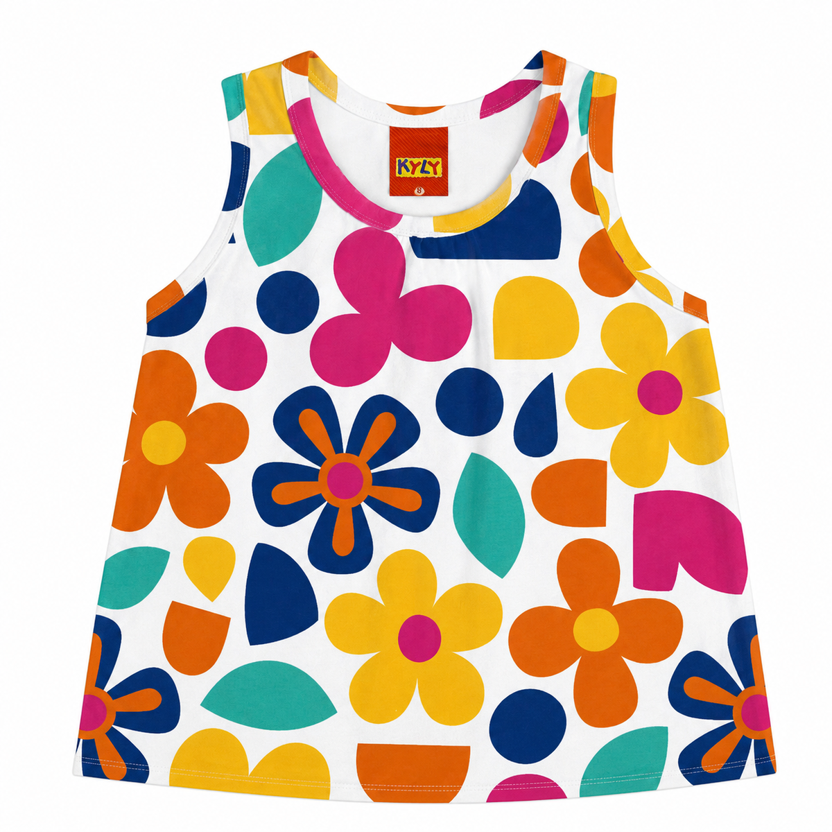 Conjunto Infantil Feminino Kyly Blusa Regata Florida e Shorts
