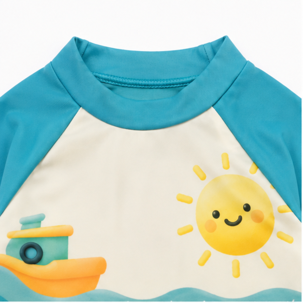 Macaquinho de Praia Infantil Baby Kamylus Tchibum Fundo do Mar Proteção UV 50+ Dri-Fit