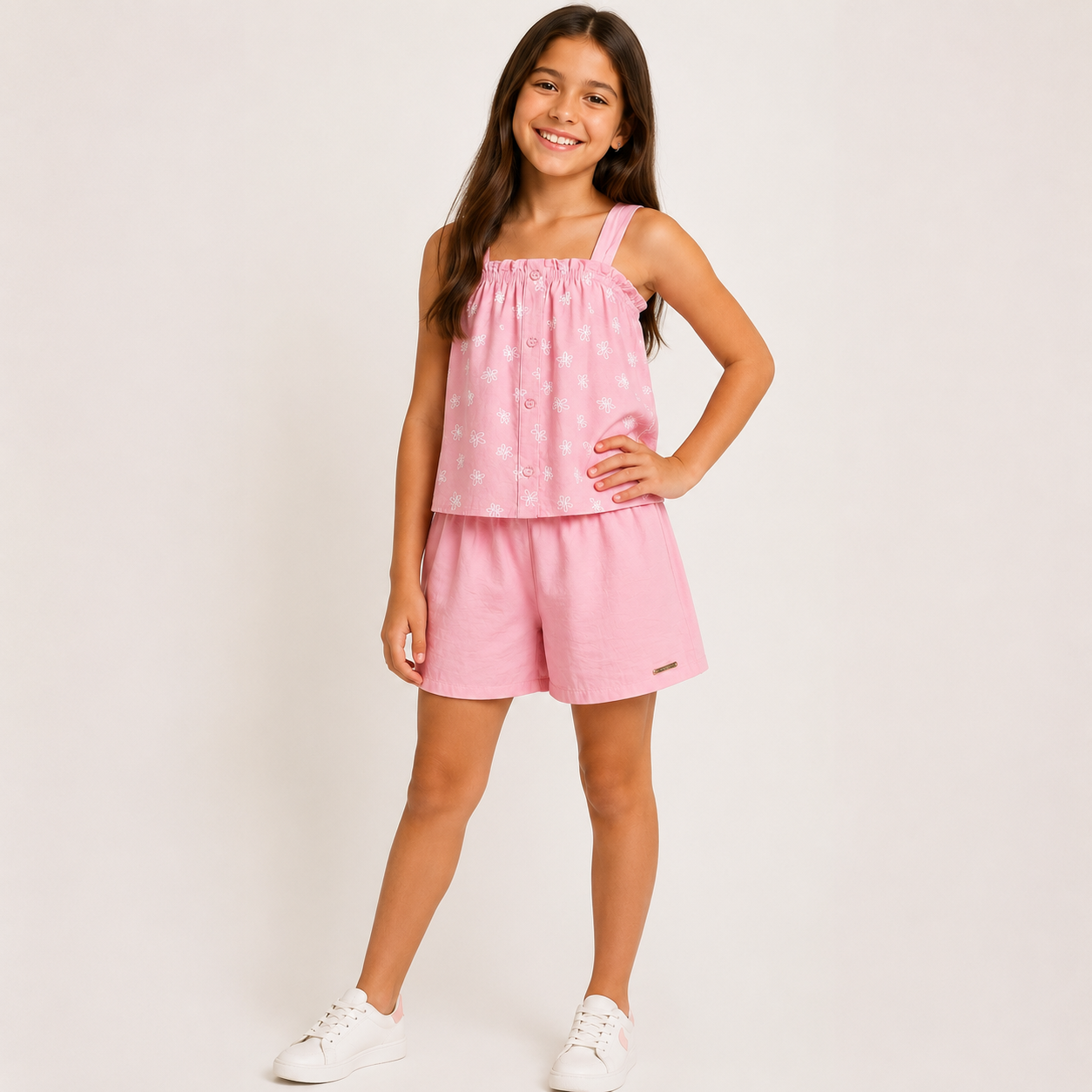 Conjunto Infantil Feminino Kamylus Lamon Viscose Rayon Mix Flow