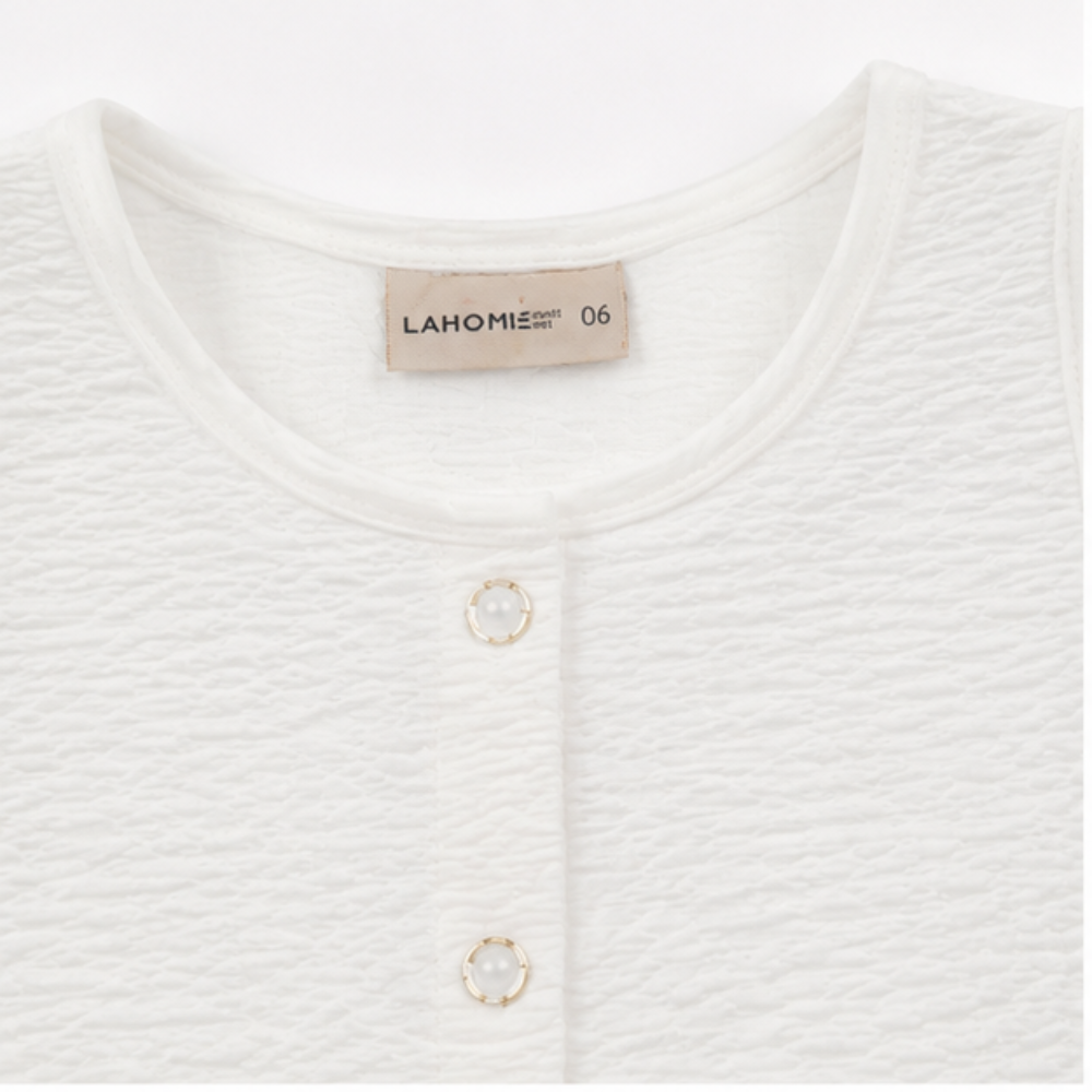 Conjunto Infantil Feminino Kamylus Lamon Maddalena Regata Bubble e Shorts Algodão Mesclado