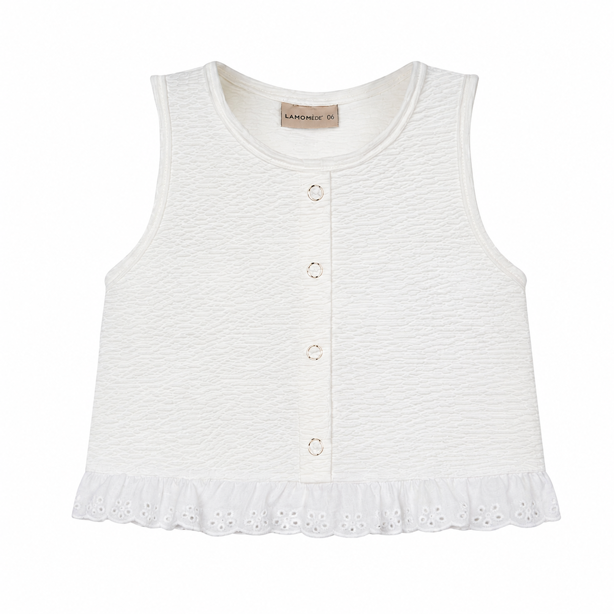 Conjunto Infantil Feminino Kamylus Lamon Maddalena Regata Bubble e Shorts Algodão Mesclado