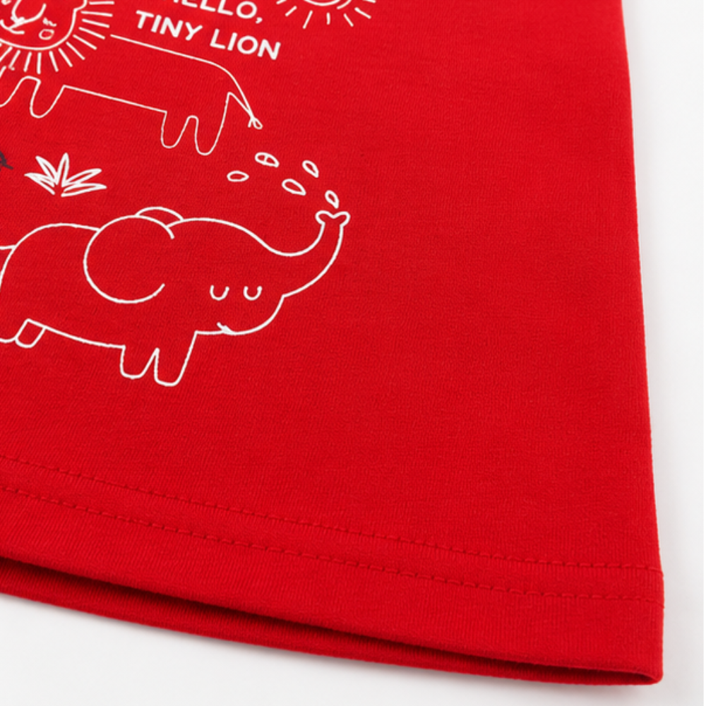 Conjunto Bebê Masculino Kamylus Hello Tiny Lion Regata e Shorts