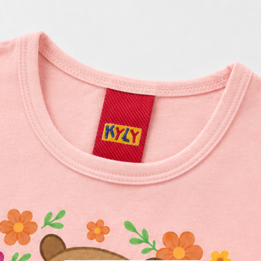 Conjunto Infantil Feminino Kyly Capivara Florida Regata e Shorts Algodão