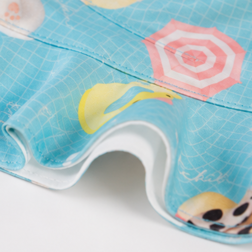 Maiô Manga Longa Infantil Baby Kamylus Tchibum Cachorrinha com Chapéu Proteção UV 50+ Dri-Fit